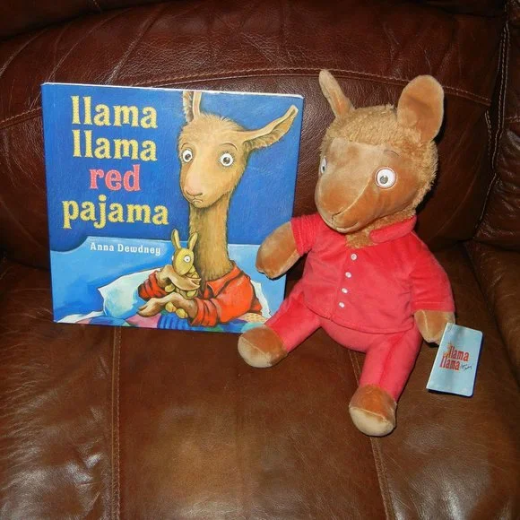 Kohl's Toys Nwt Llama In Red Pajamas Book Plush Toy Bundle